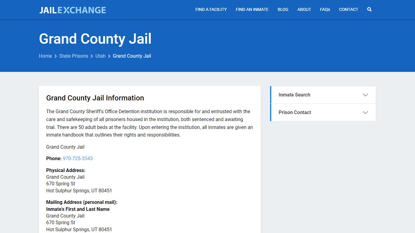 Grand County Jail Inmate Search, UT - Jail Exchange