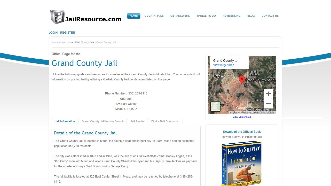 Grand County Jail Inmate Search - Inmate Lookup in Moab, UT