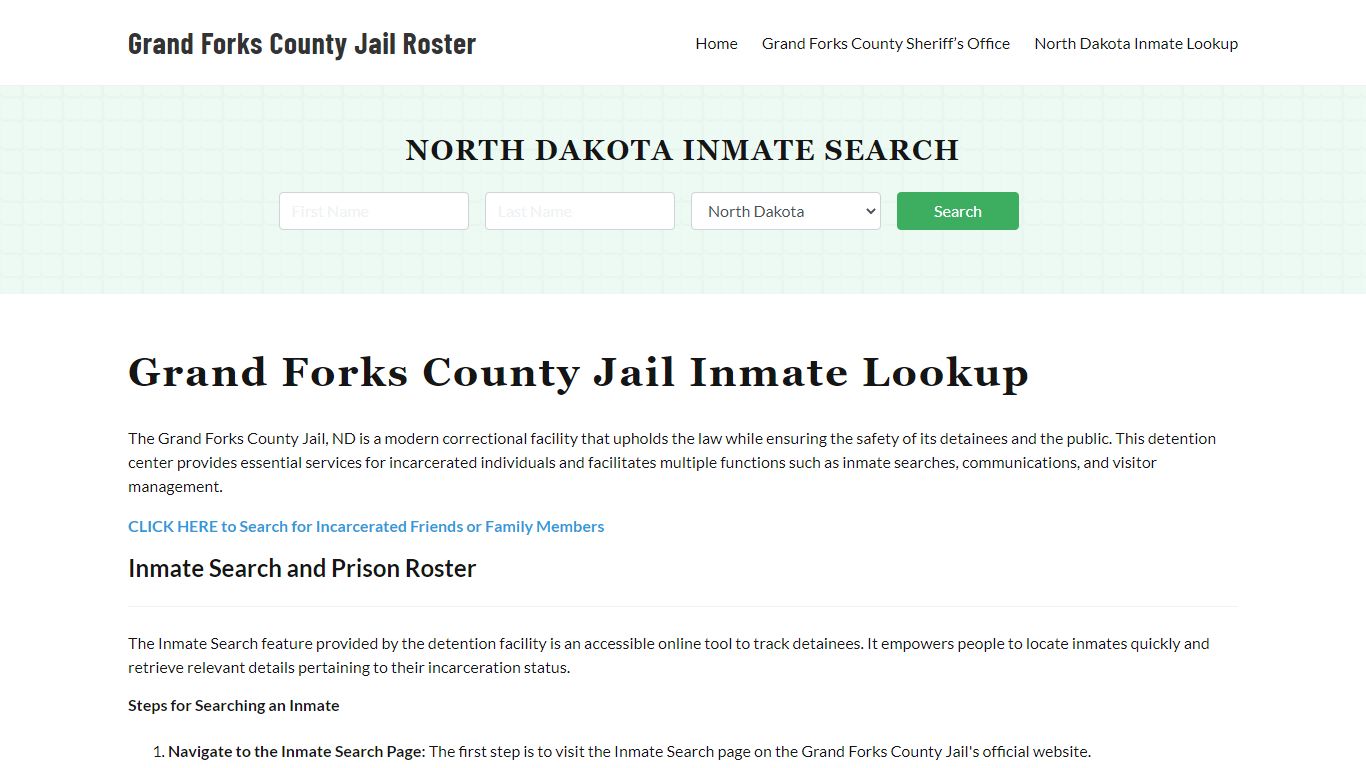 Grand Forks County Jail Roster Lookup, ND, Inmate Search
