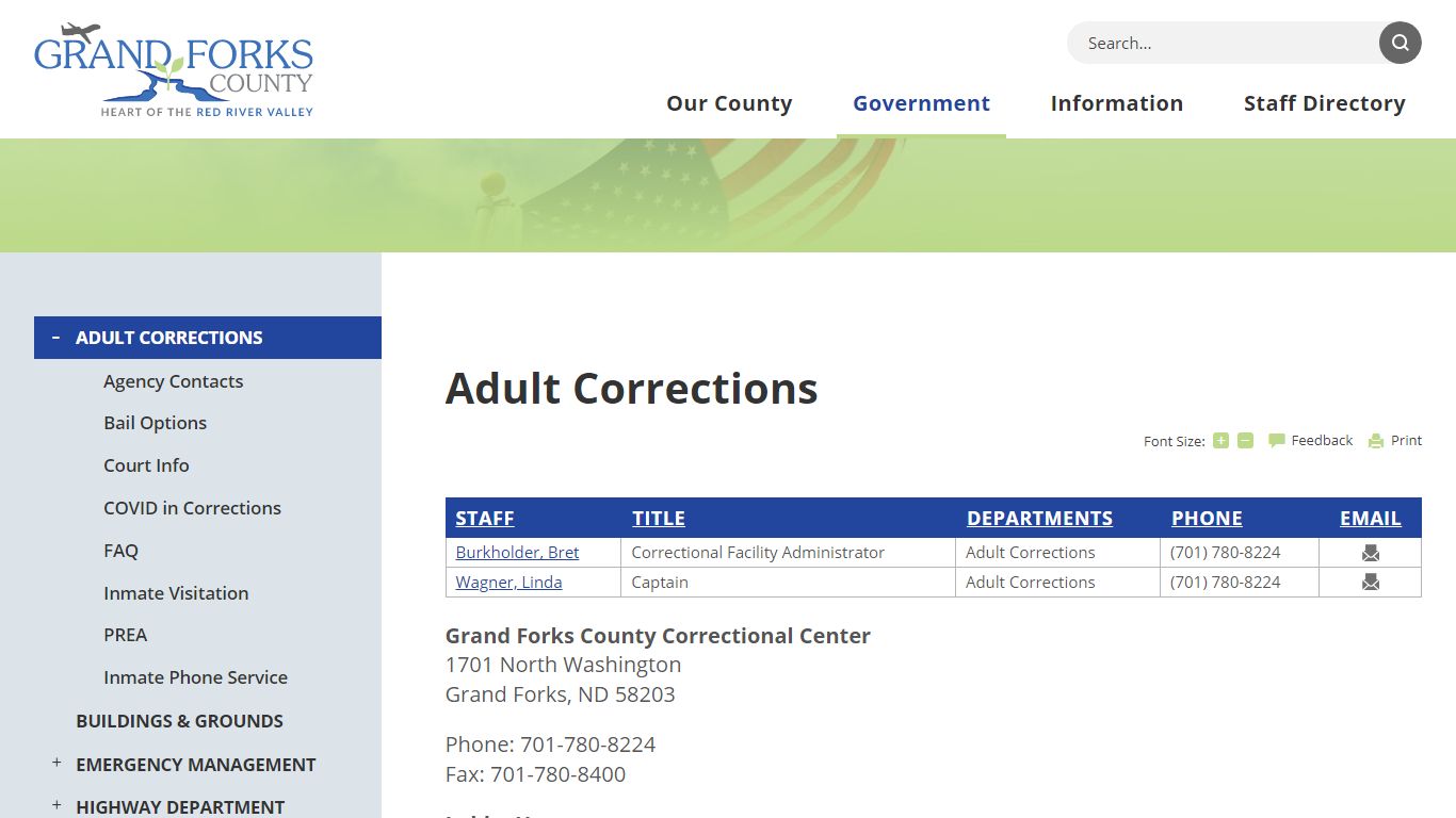Adult Corrections | Grand Forks County, ND - North Dakota