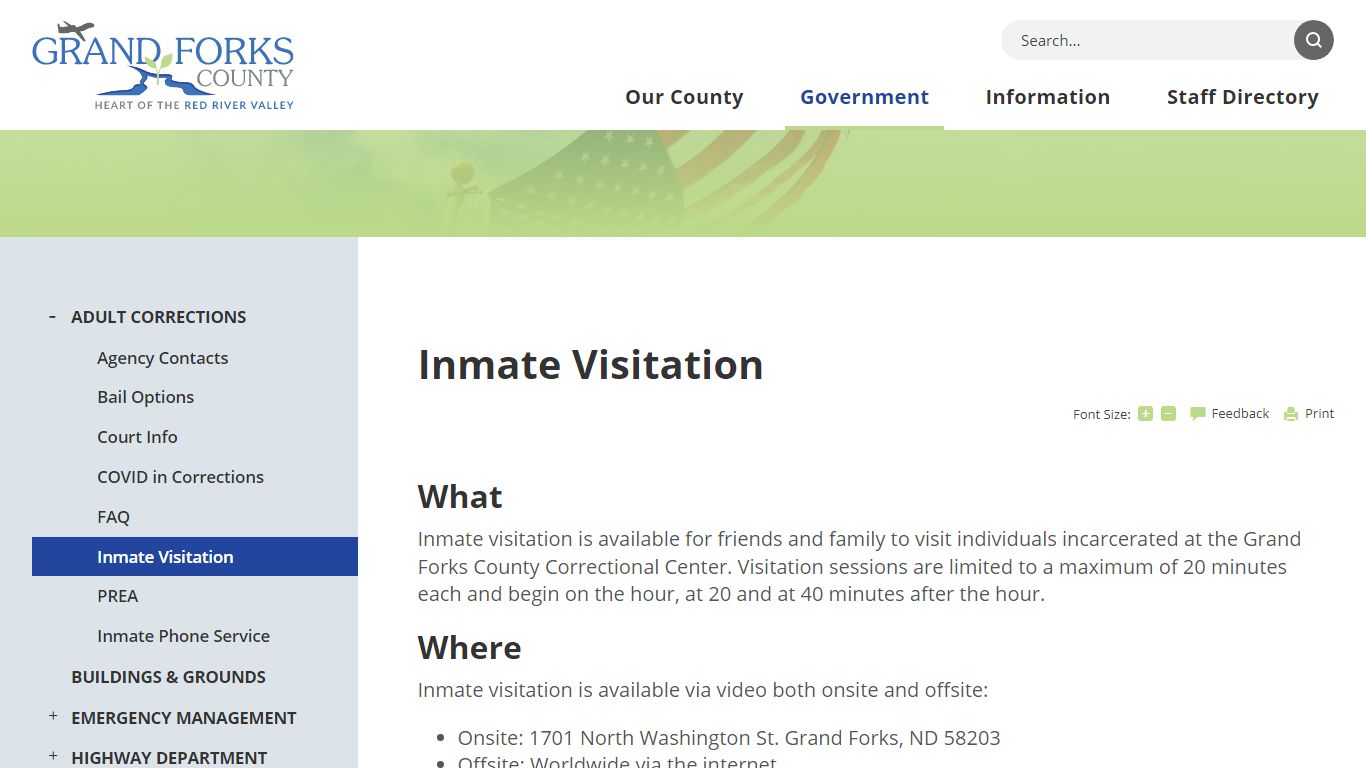 Inmate Visitation | Grand Forks County, ND - North Dakota