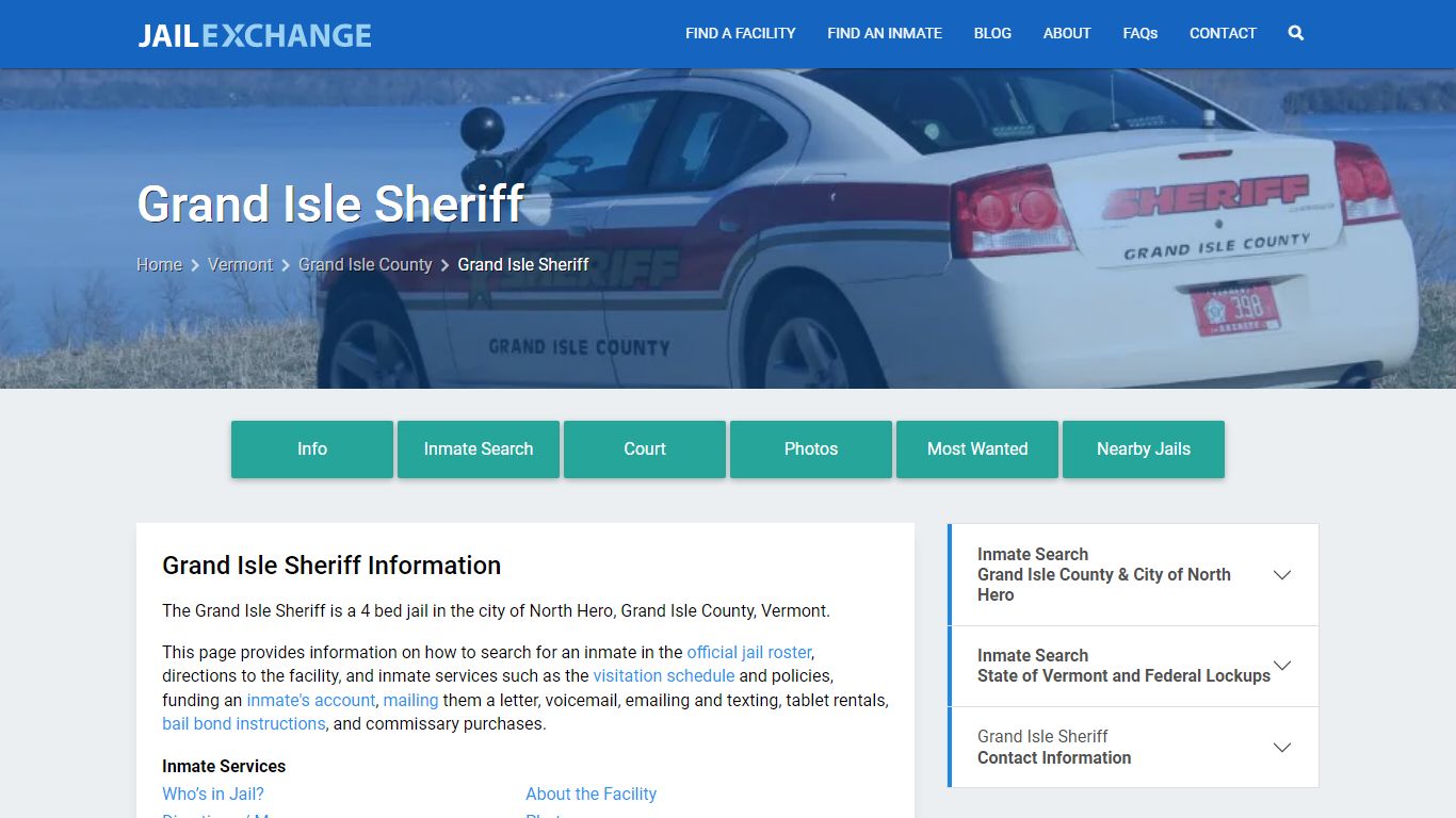 Grand Isle Sheriff, VT Inmate Search, Information - Jail Exchange