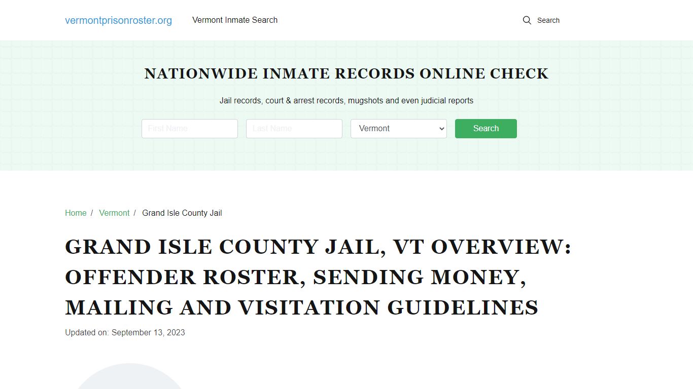 Grand Isle County Jail, VT: Inmate Search, Visitation & Contact Info