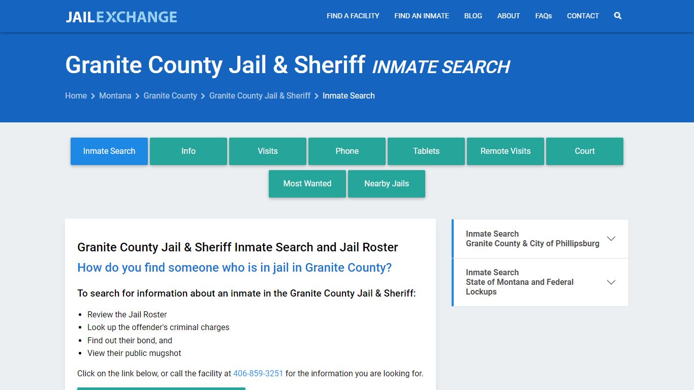 Granite County Jail & Sheriff Inmate Search - Jail Exchange