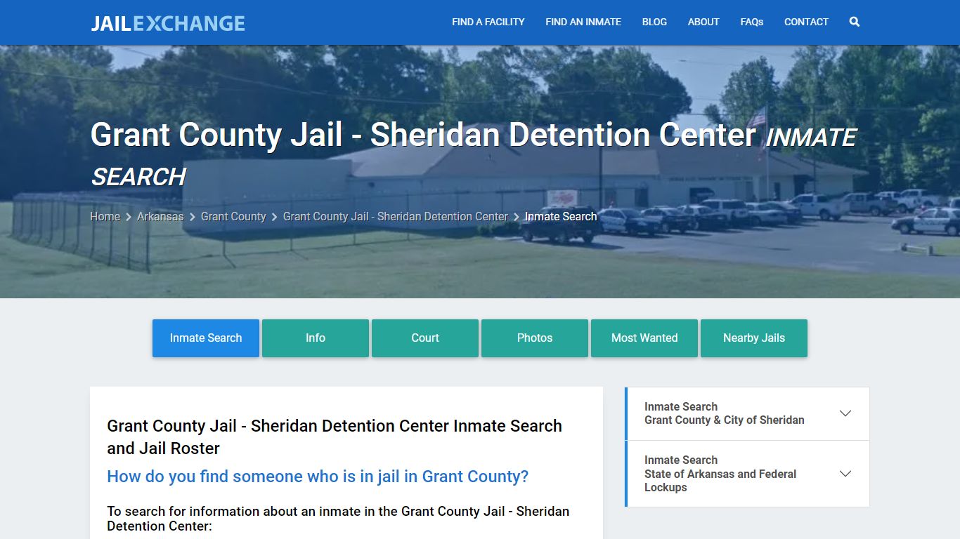 Grant County Jail - Sheridan Detention Center Inmate Search