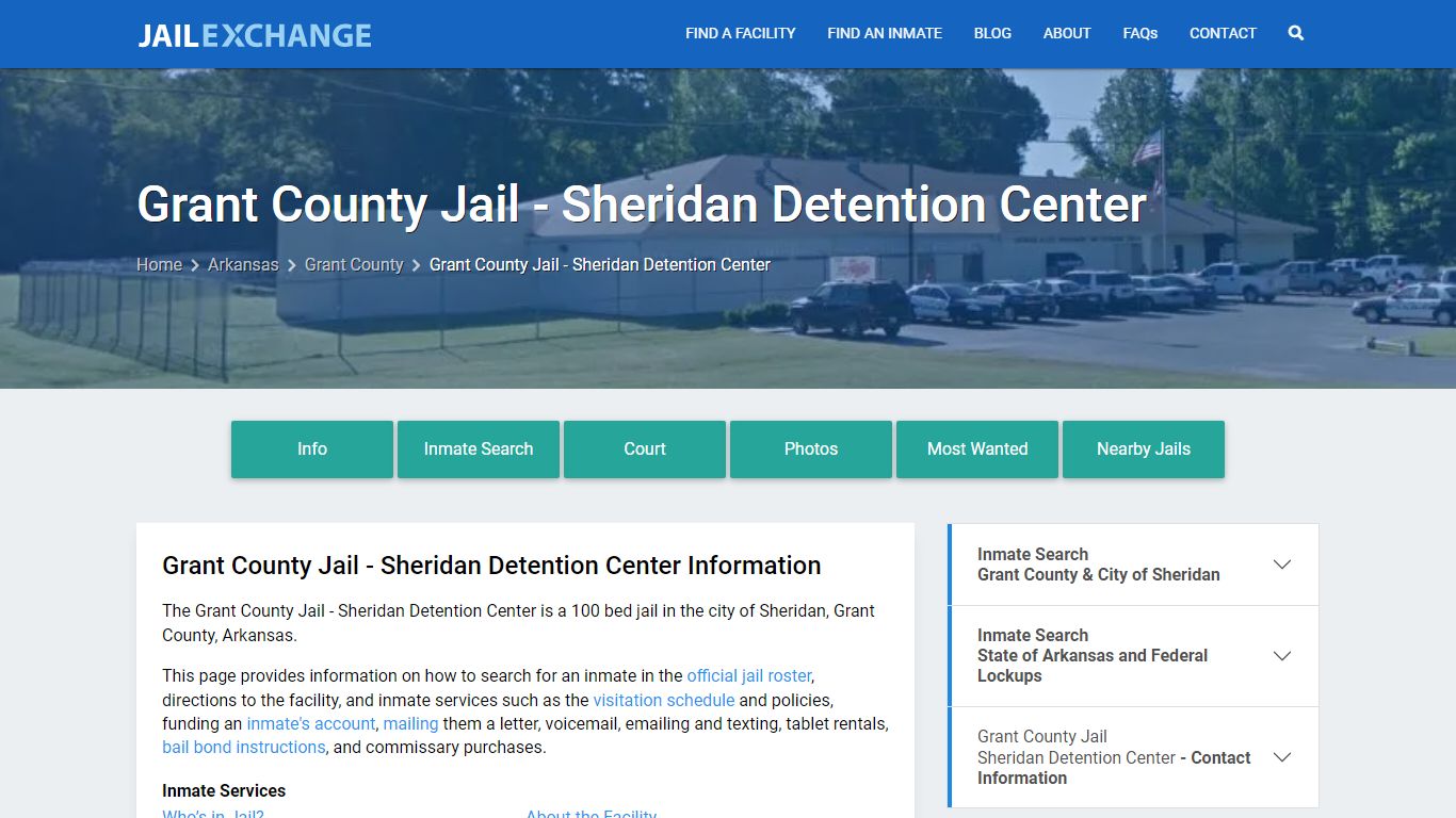 Grant County Jail - Sheridan Detention Center, AR Inmate Search ...