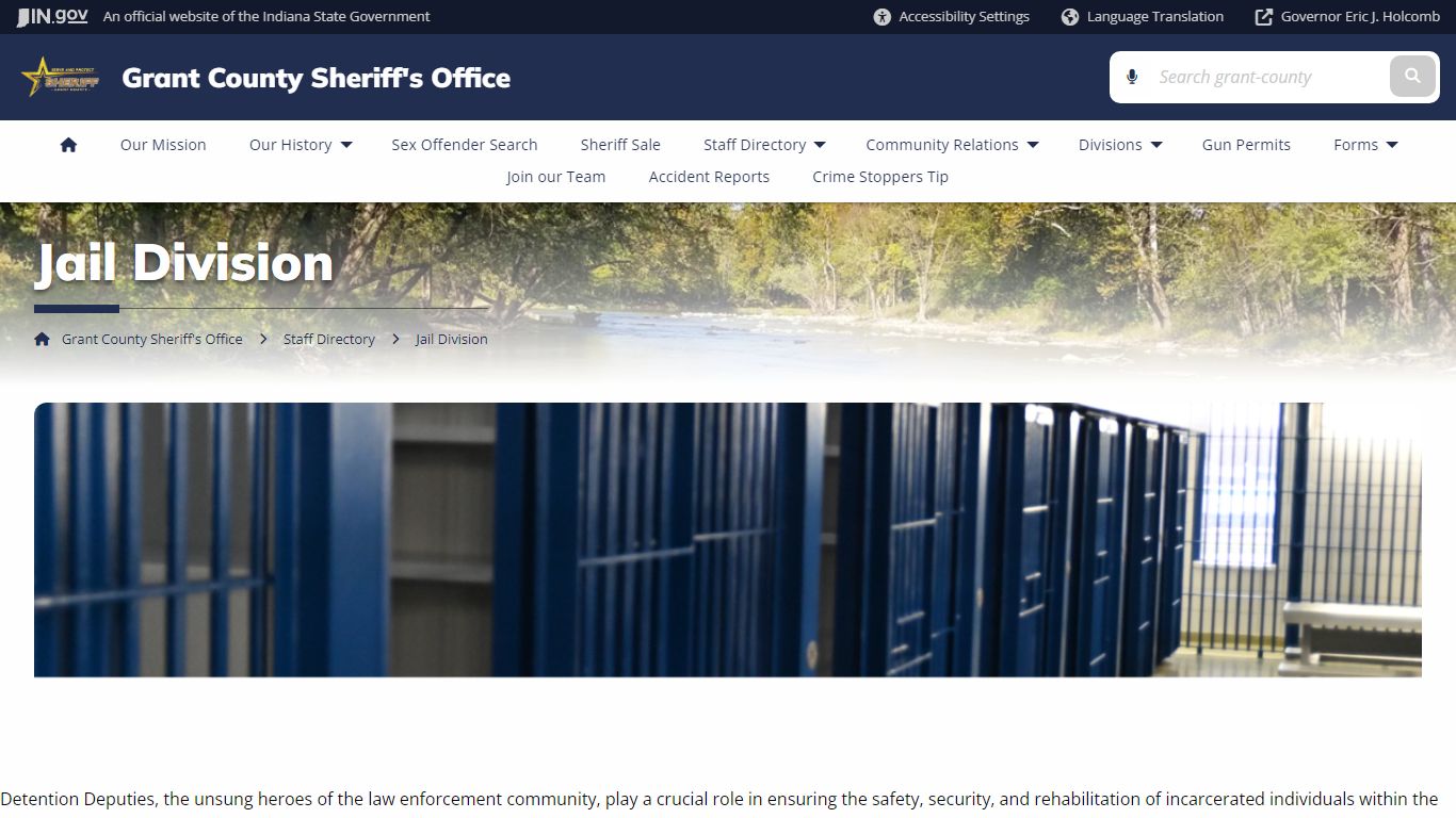 Grant County: Grant County Sheriff's Office: Jail Division - IN.gov