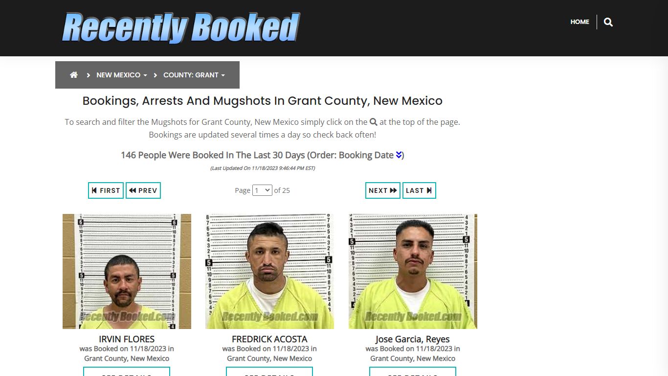 Bookings, Arrests and Mugshots in Grant County, New Mexico