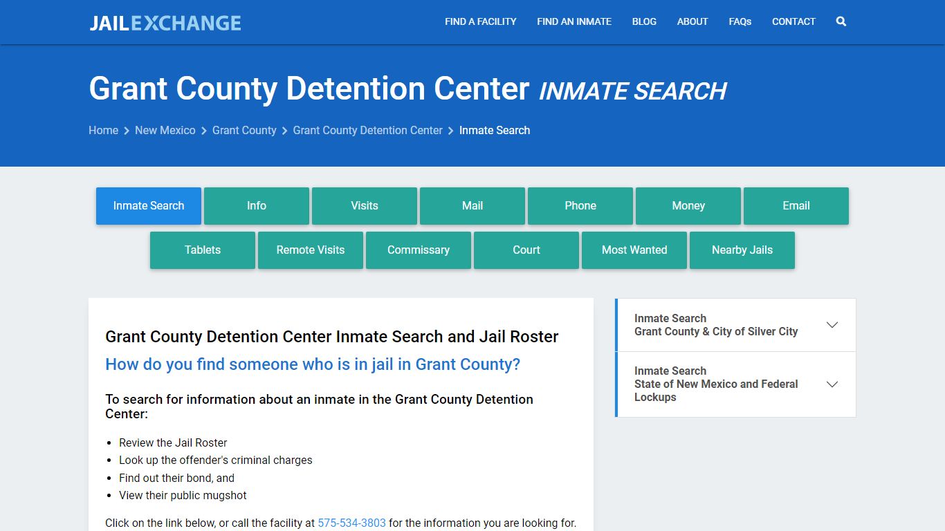 Grant County Detention Center Inmate Search - Jail Exchange