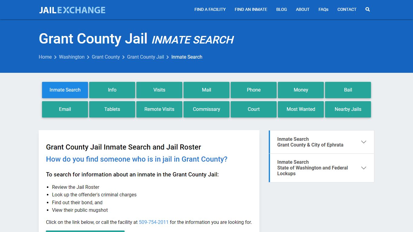 Inmate Search: Roster & Mugshots - Grant County Jail, WA