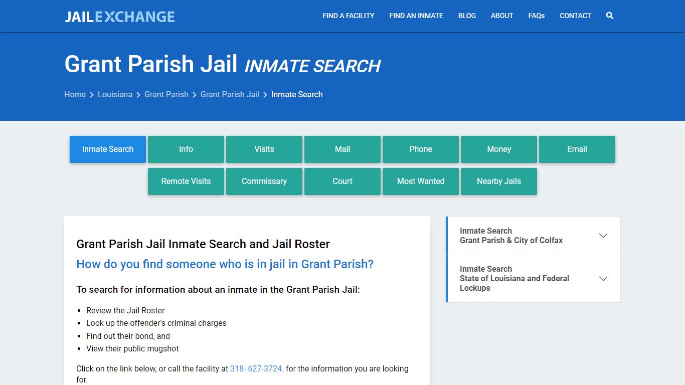 Inmate Search: Roster & Mugshots - Grant Parish Jail, LA - Jail Exchange
