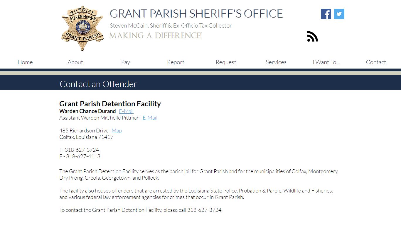Contact an Offender | GPSO