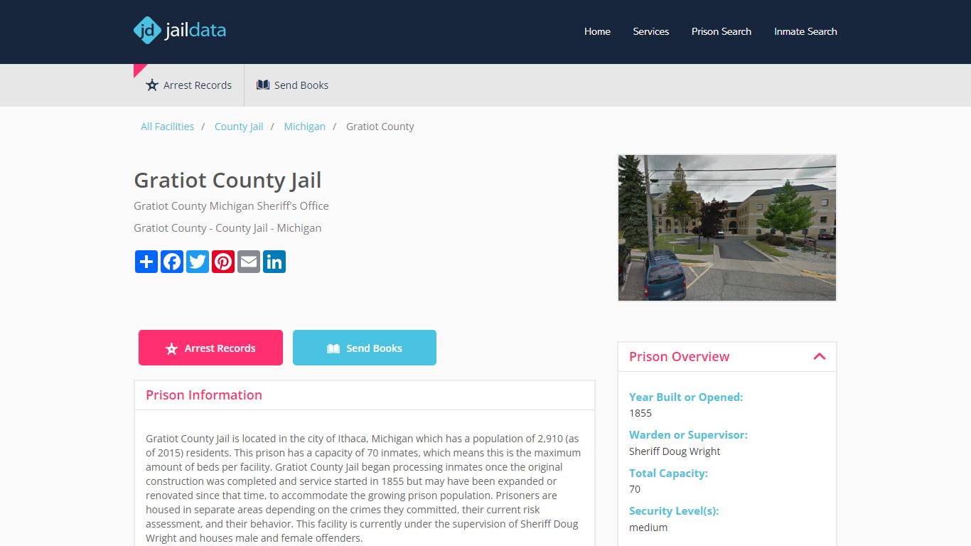 Gratiot County Jail Inmate Search and Prisoner Info - Ithaca, MI