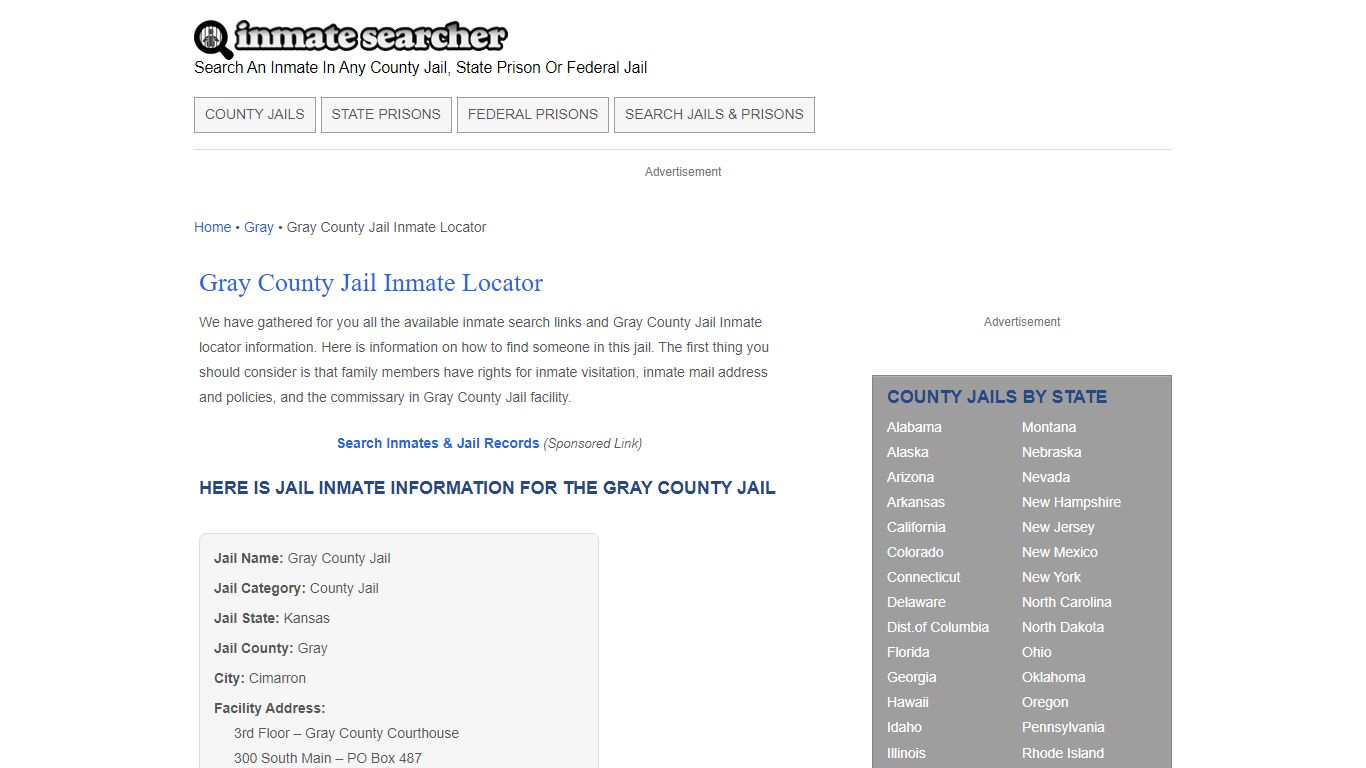 Gray County Jail Inmate Locator - Inmate Searcher