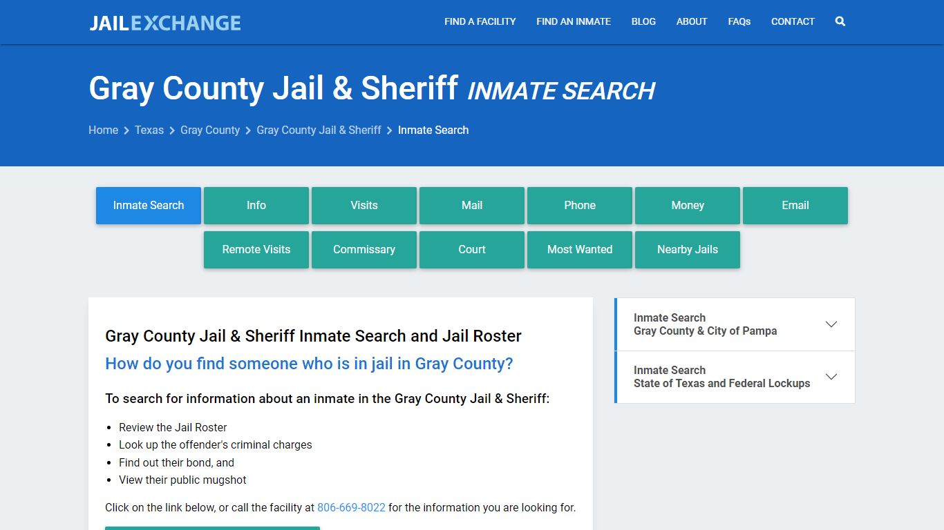 Gray County Jail & Sheriff Inmate Search - Jail Exchange