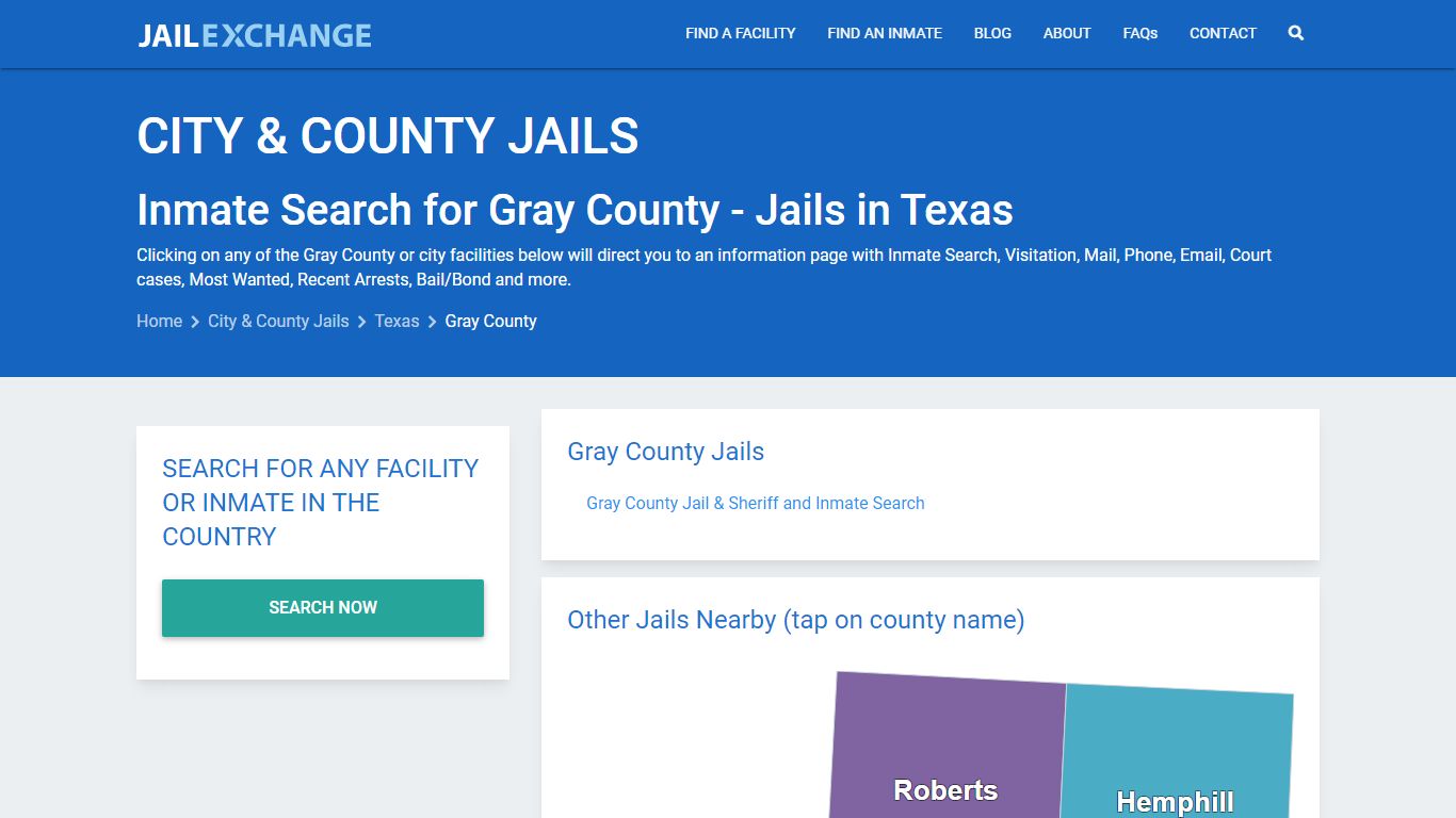 Inmate Search for Gray County | Jails in Texas - Jail Exchange