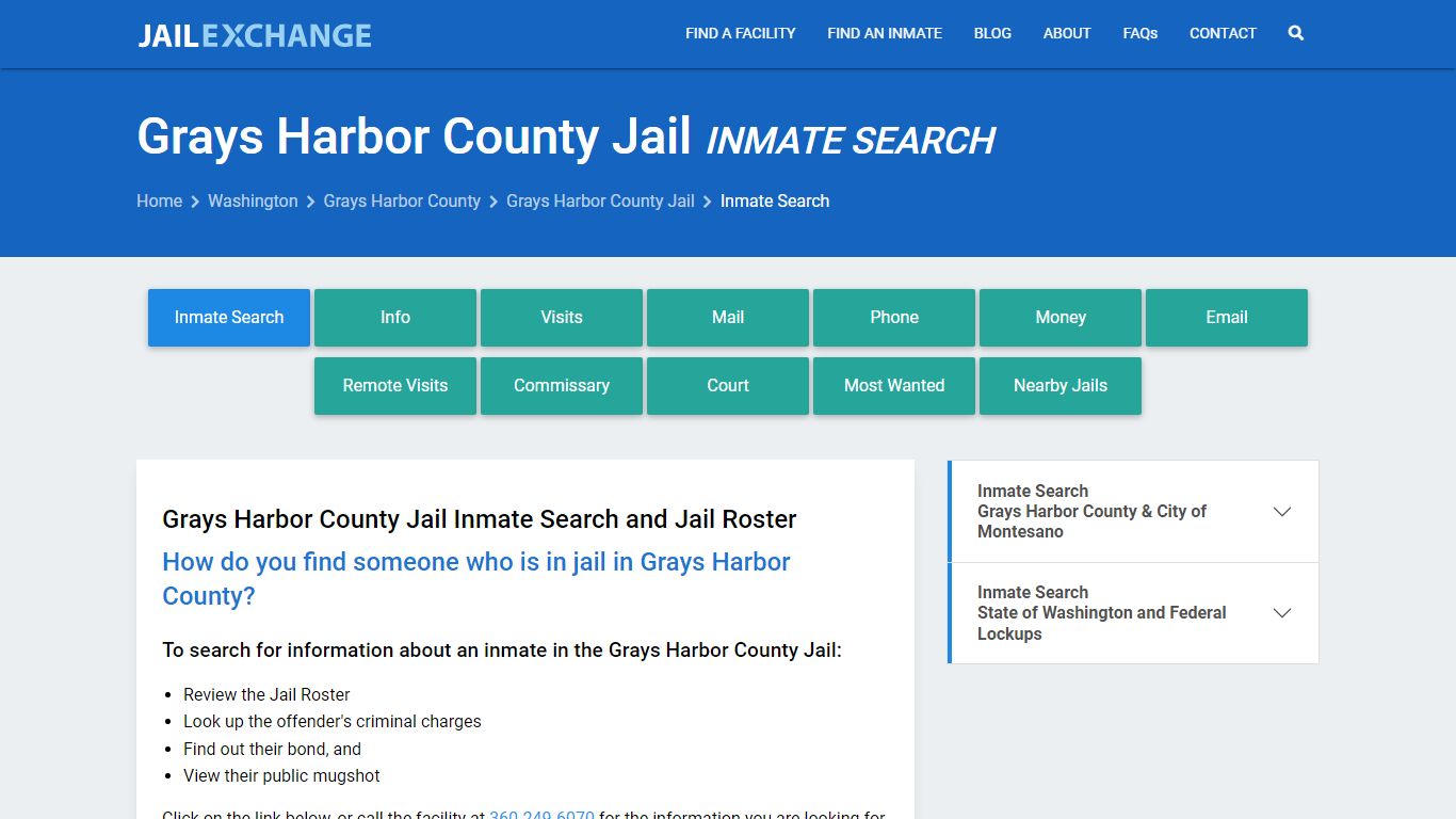 Inmate Search: Roster & Mugshots - Grays Harbor County Jail, WA