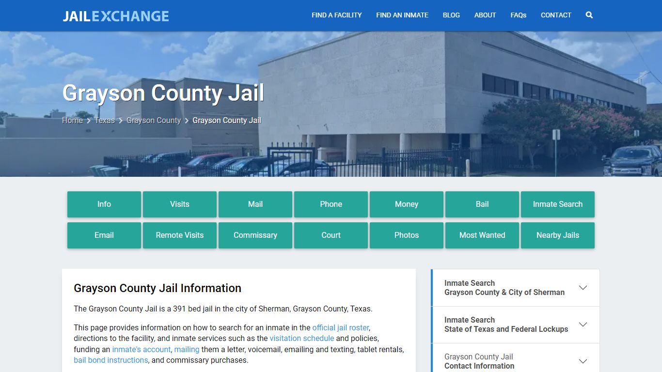 Grayson County Jail, TX Inmate Search, Information