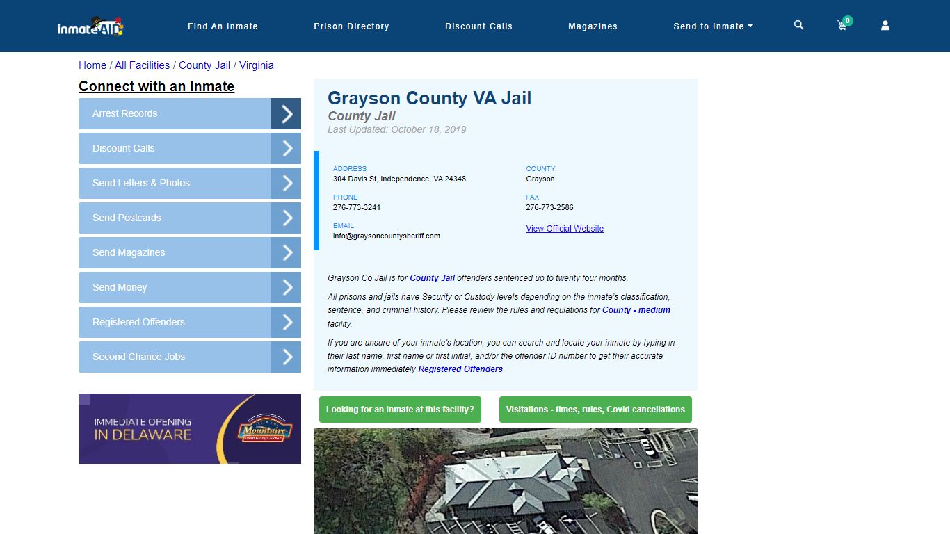 Grayson County VA Jail - Inmate Locator - Independence, VA