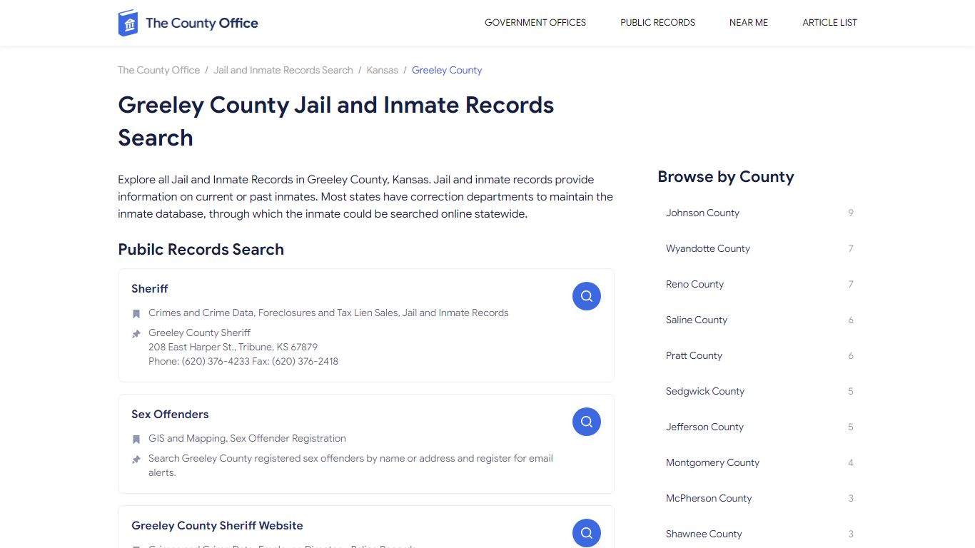 Greeley County Jail and Inmate Records Search
