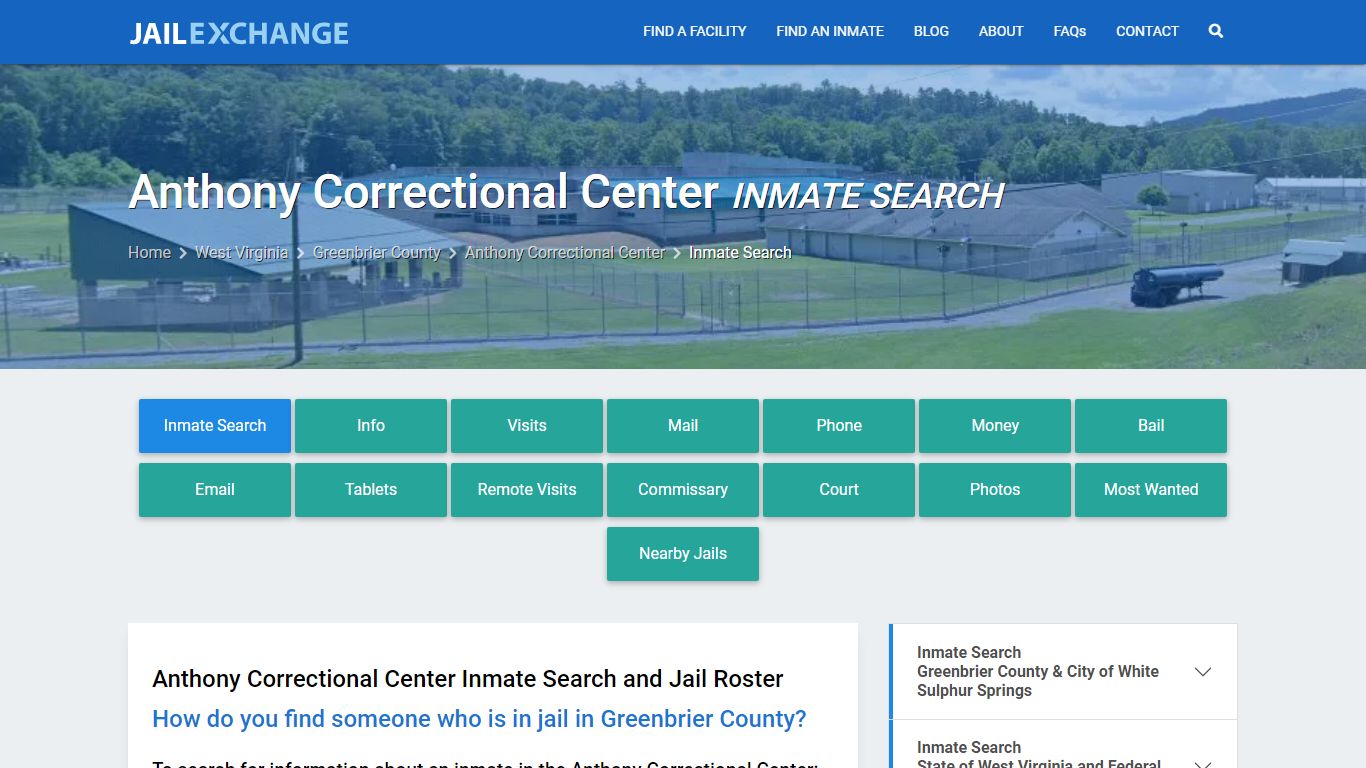 Anthony Correctional Center Inmate Search - Jail Exchange