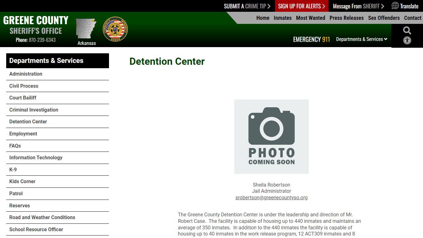 Detention Center | Greene County AR Sheriff's Office