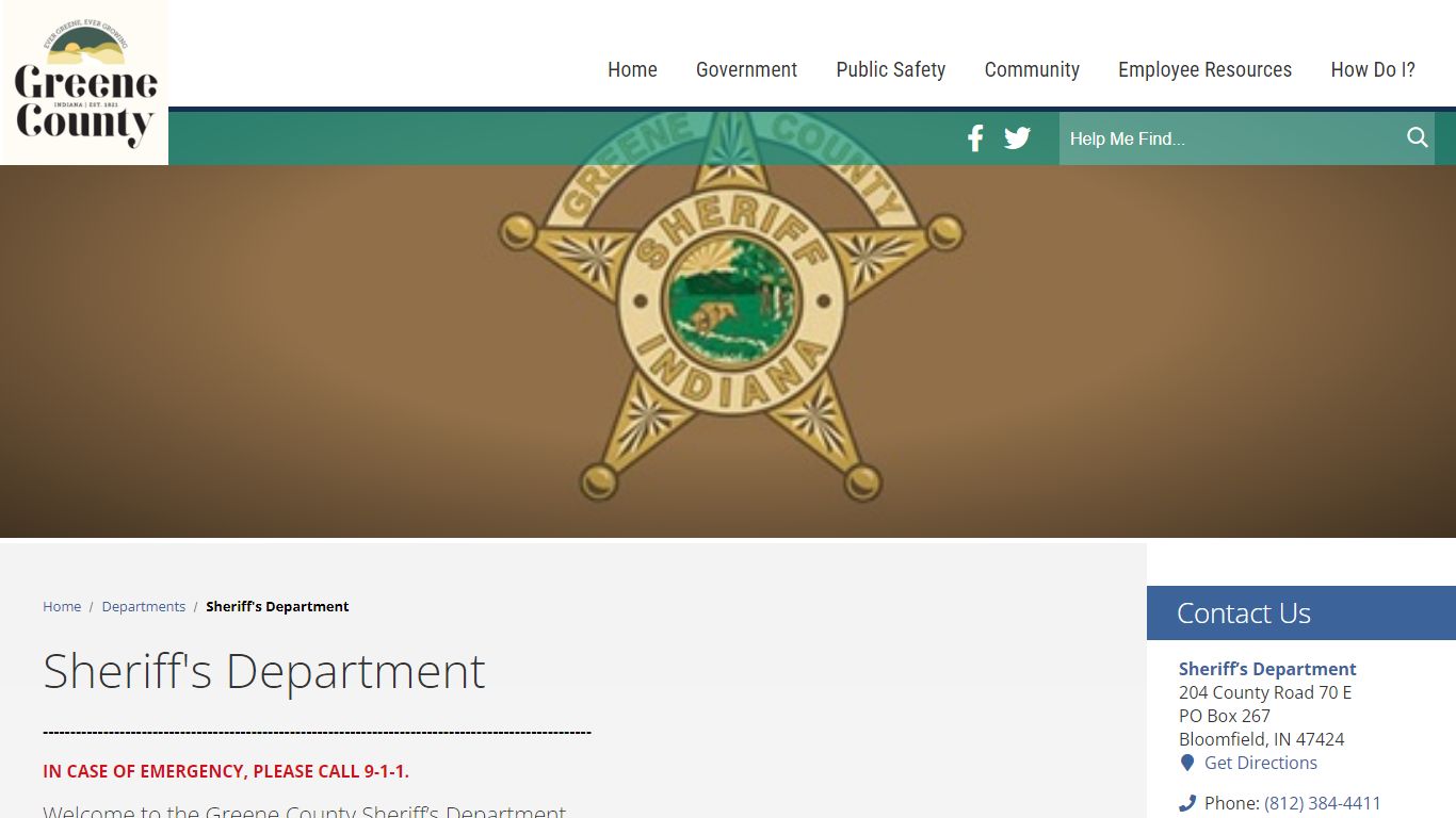 Sheriff's Department - Greene County, Indiana