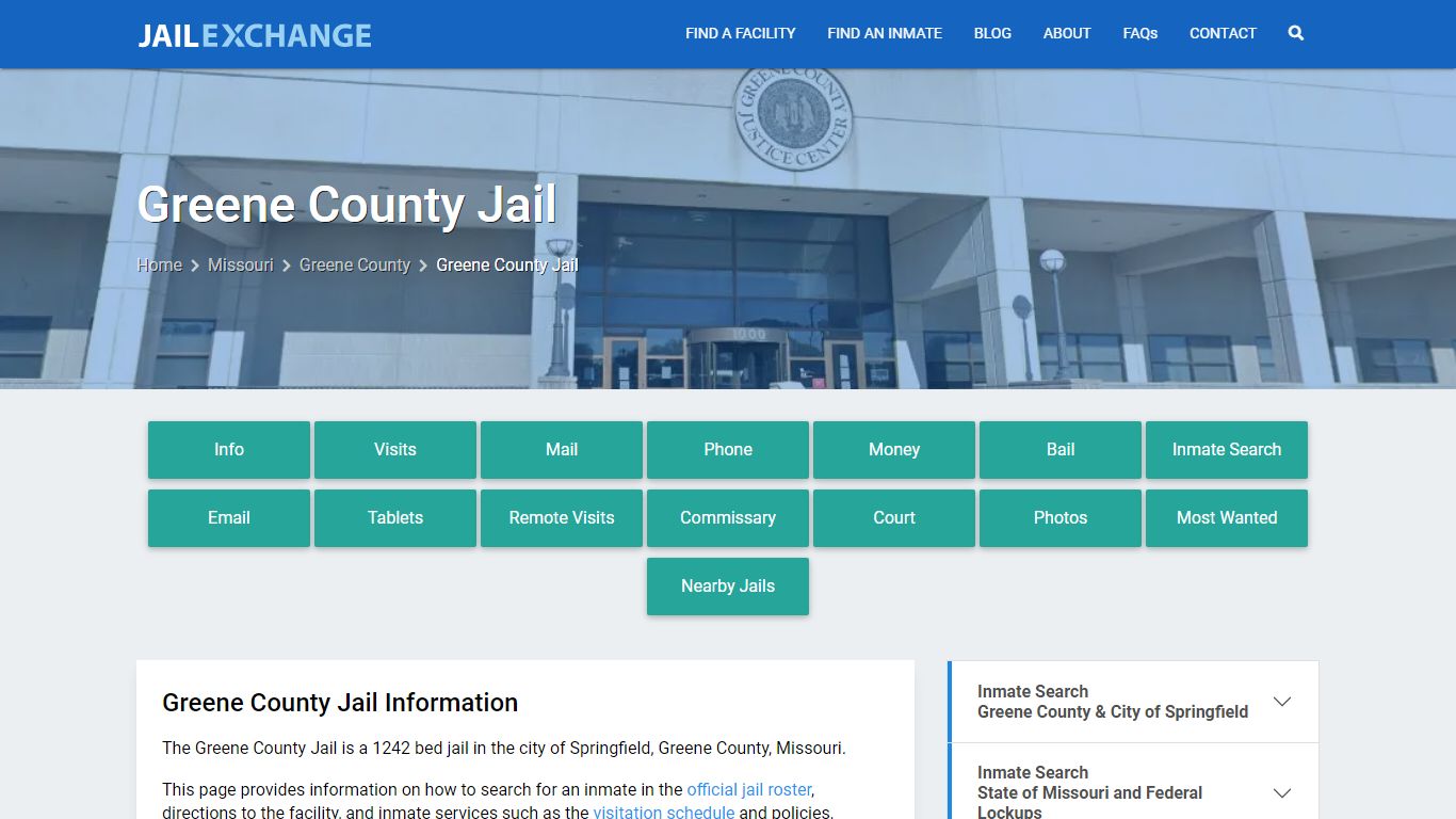 Greene County Jail , MO Inmate Search, Information