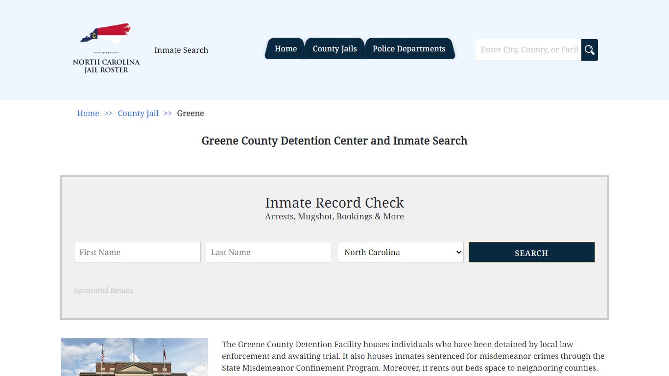 Greene County Detention Center and Inmate Search | North Carolina Jail ...