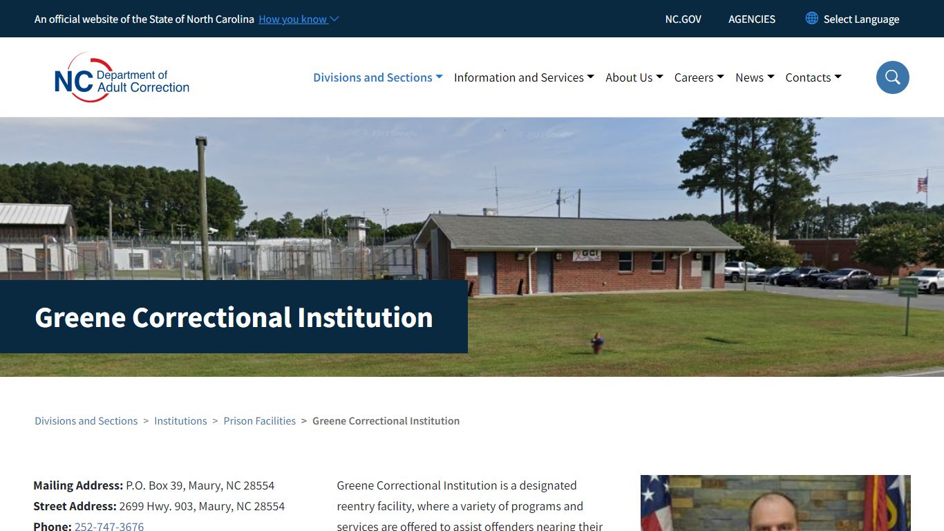 Greene Correctional Institution | NC DAC