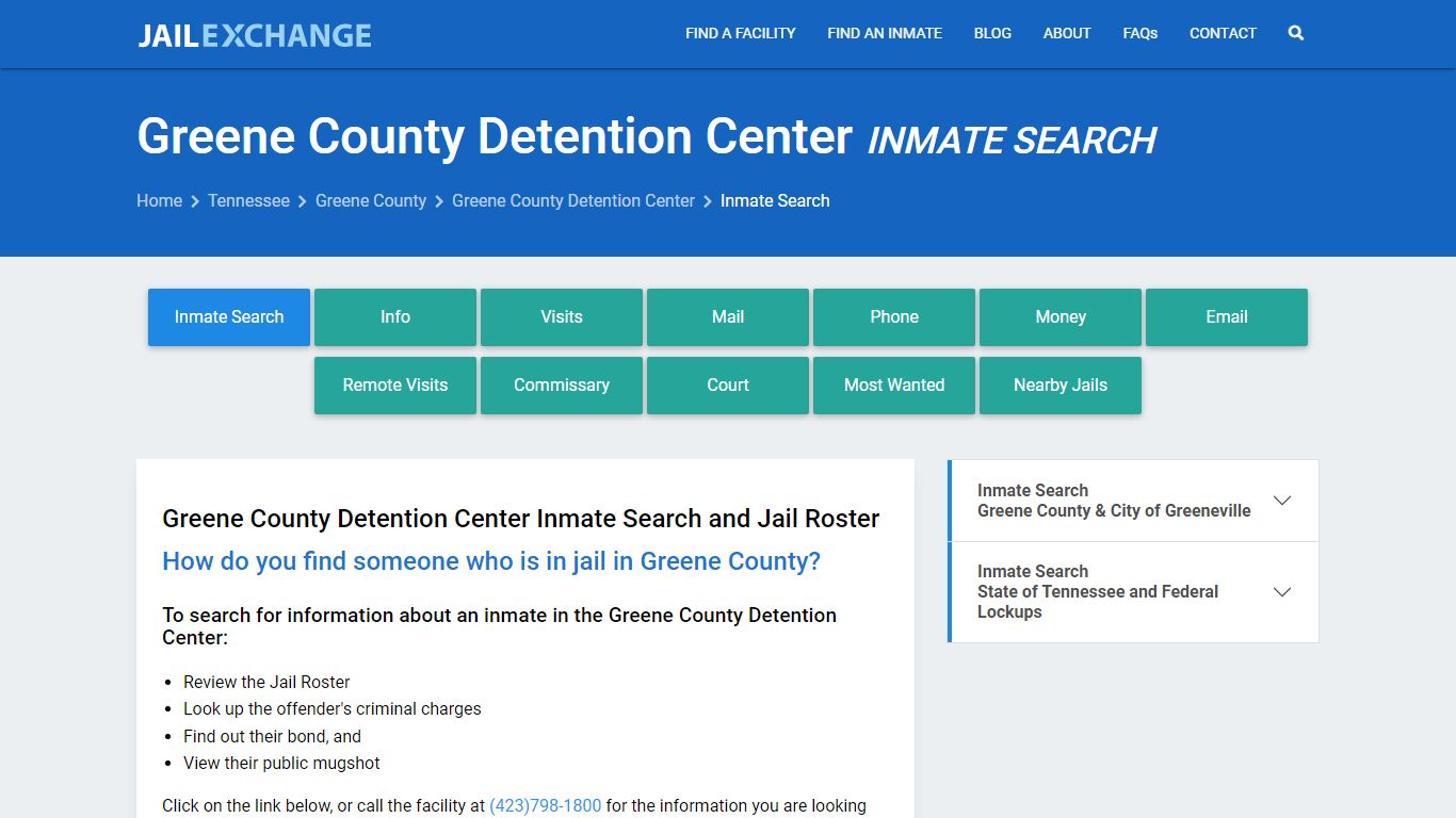 Greene County Detention Center Inmate Search - Jail Exchange