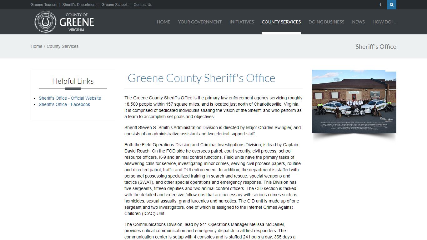 Greene County Sheriff's Office | Greene County, Virginia