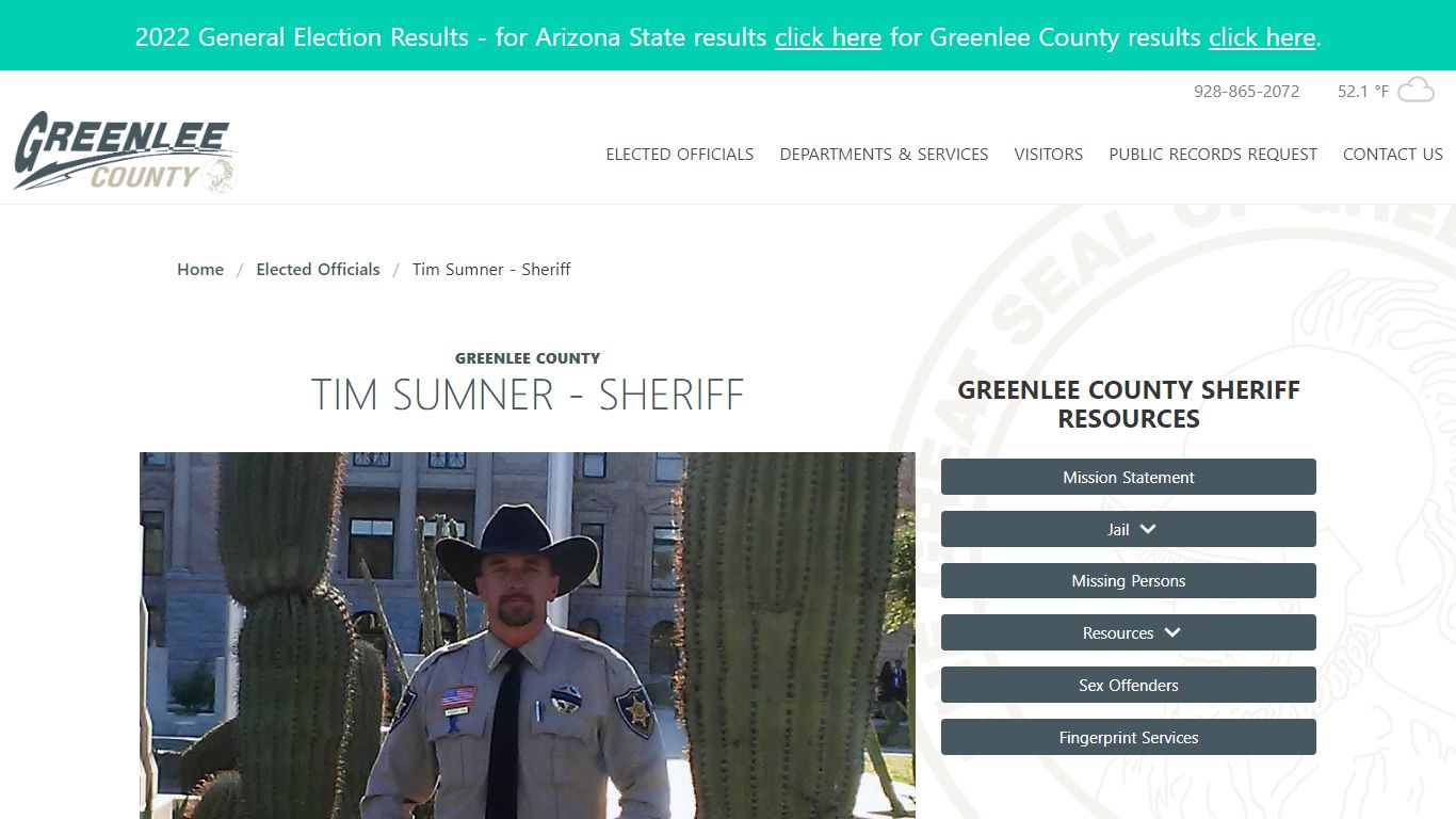 Greenlee County - Sheriff | Tim Sumner