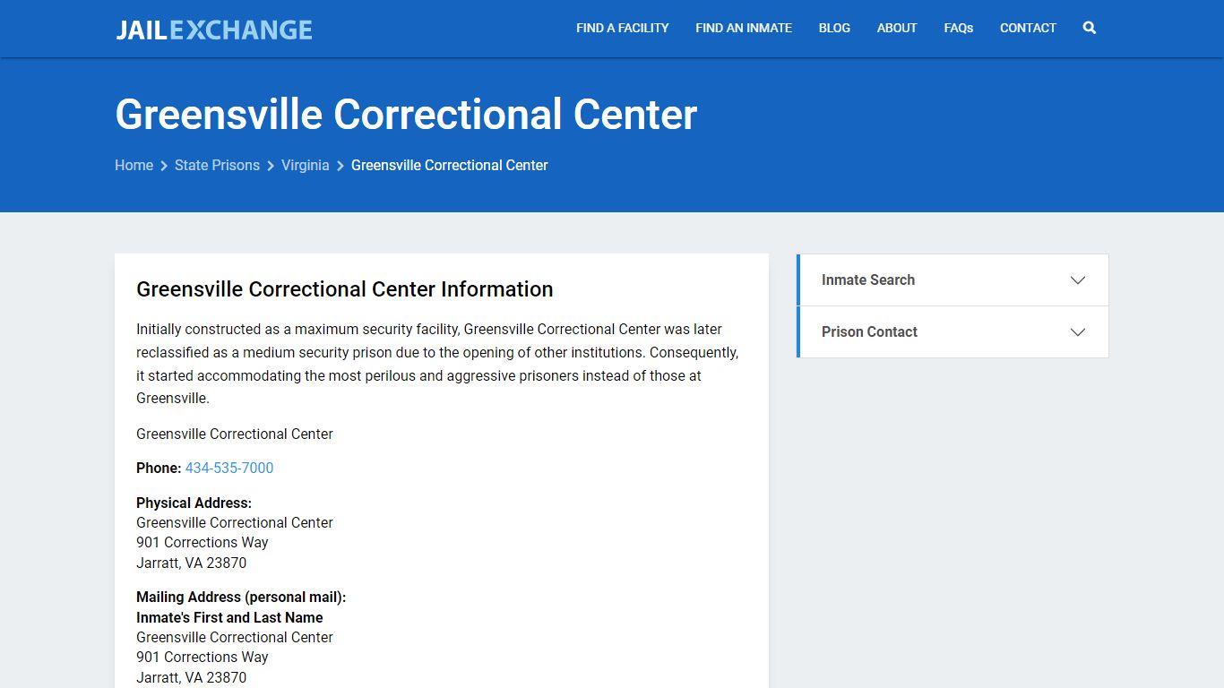 Greensville Correctional Center Inmate Search, VA - Jail Exchange