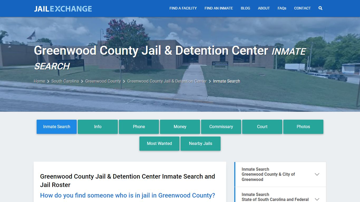 Greenwood County Jail & Detention Center Inmate Search