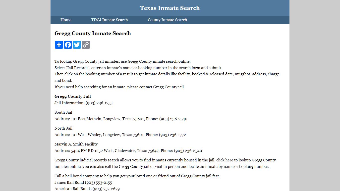 Gregg County Inmate Search