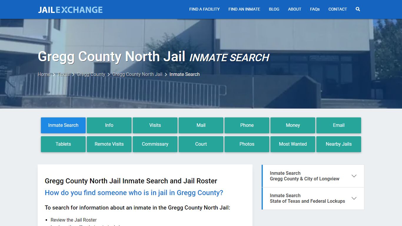 Inmate Search: Roster & Mugshots - Gregg County North Jail, TX