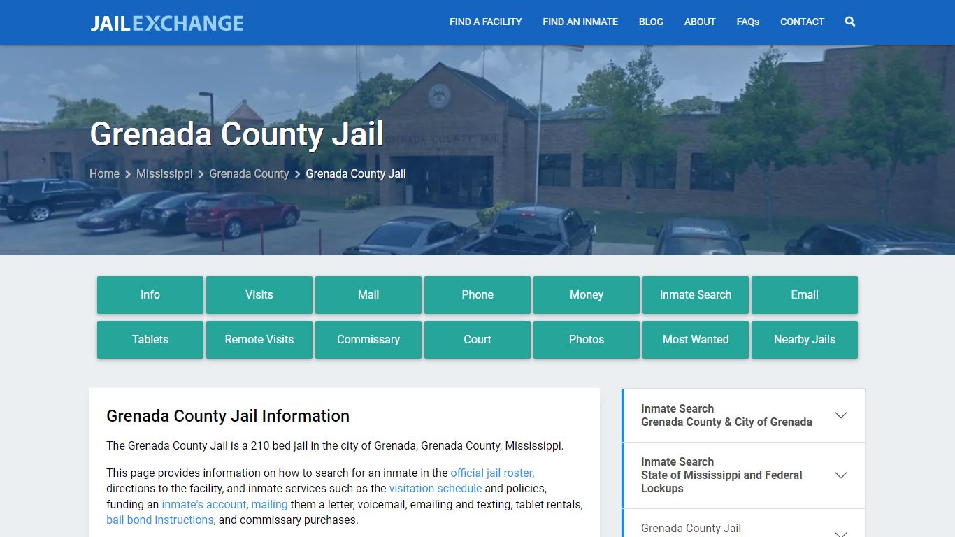 Grenada County Jail, MS Inmate Search, Information