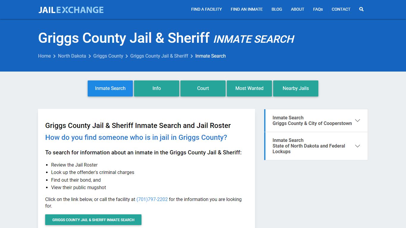 Griggs County Jail & Sheriff Inmate Search - Jail Exchange