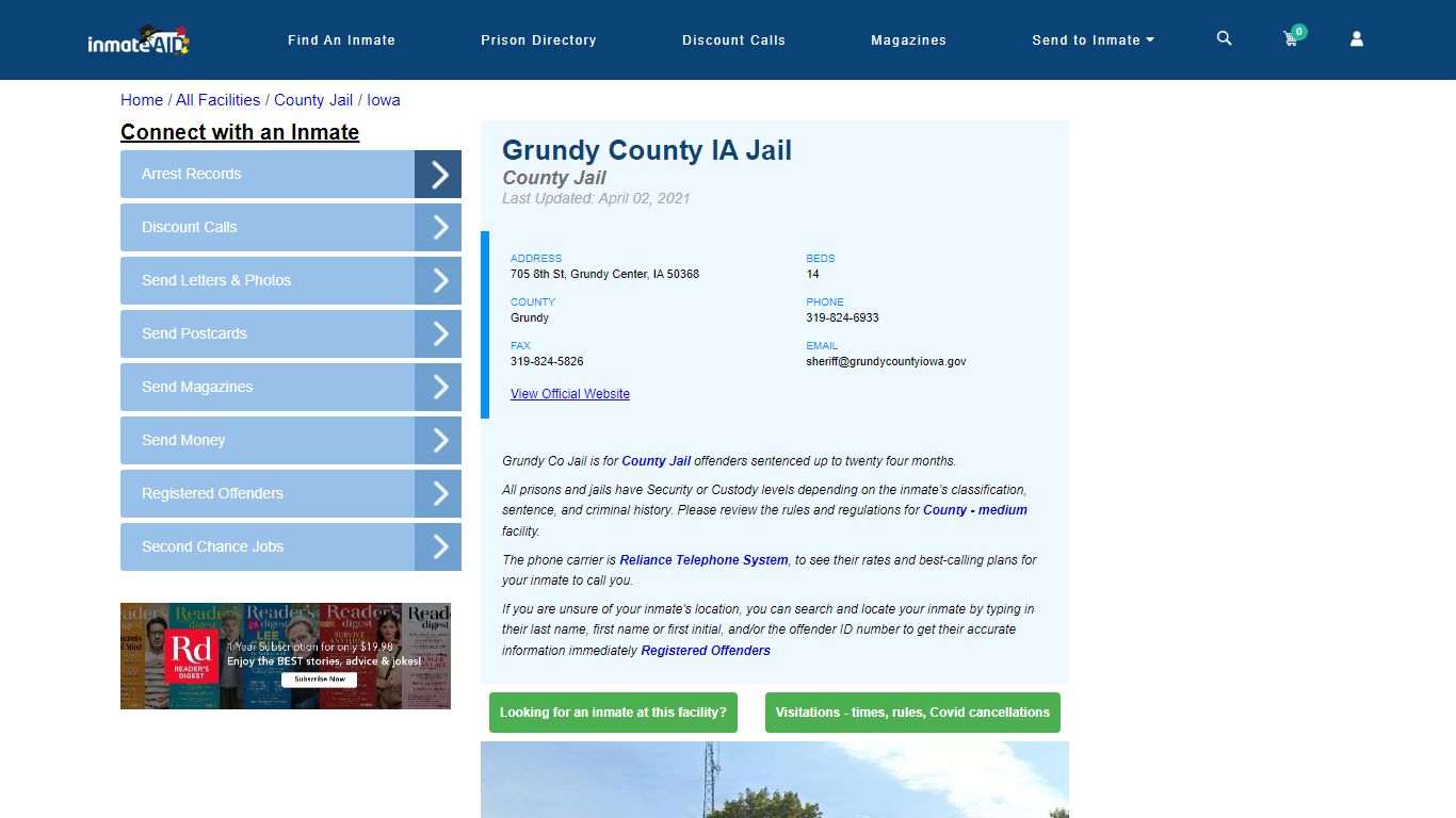 Grundy County IA Jail - Inmate Locator - Grundy Center, IA