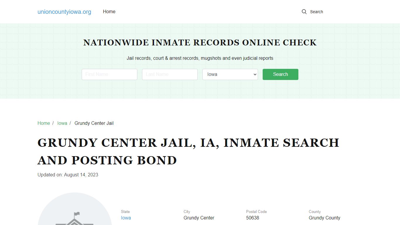 Grundy Center Jail, IA, Inmate Search, Visitations
