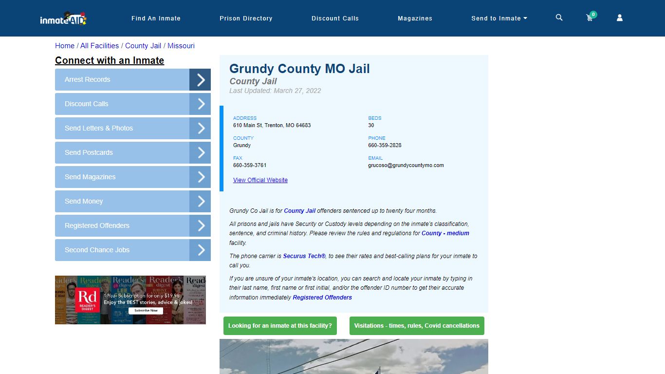 Grundy County MO Jail - Inmate Locator - Trenton, MO