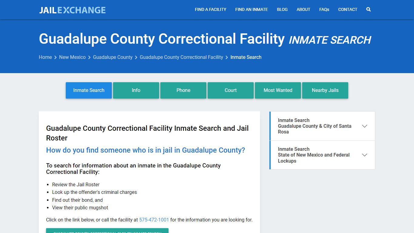 Guadalupe County Correctional Facility Inmate Search - Jail Exchange