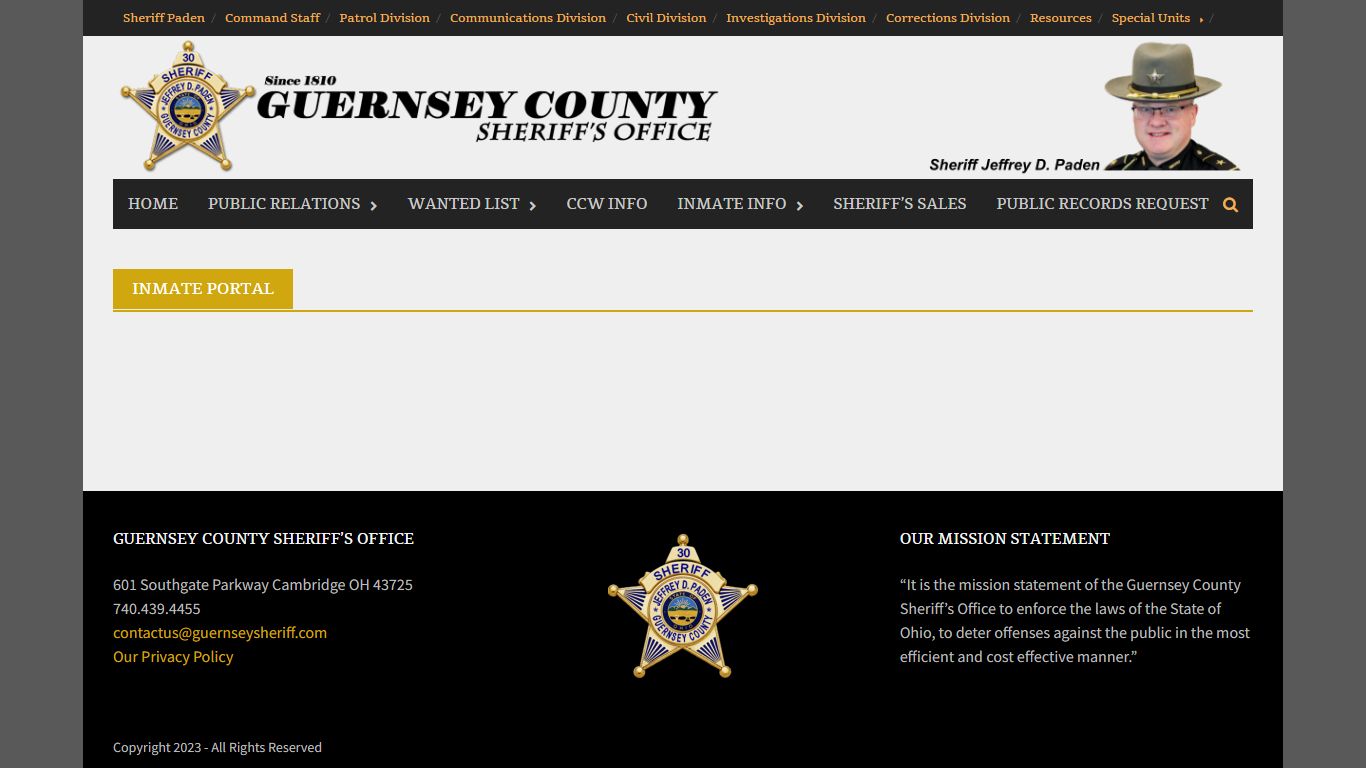 Inmate Portal – Guernsey County Sheriff’s Office