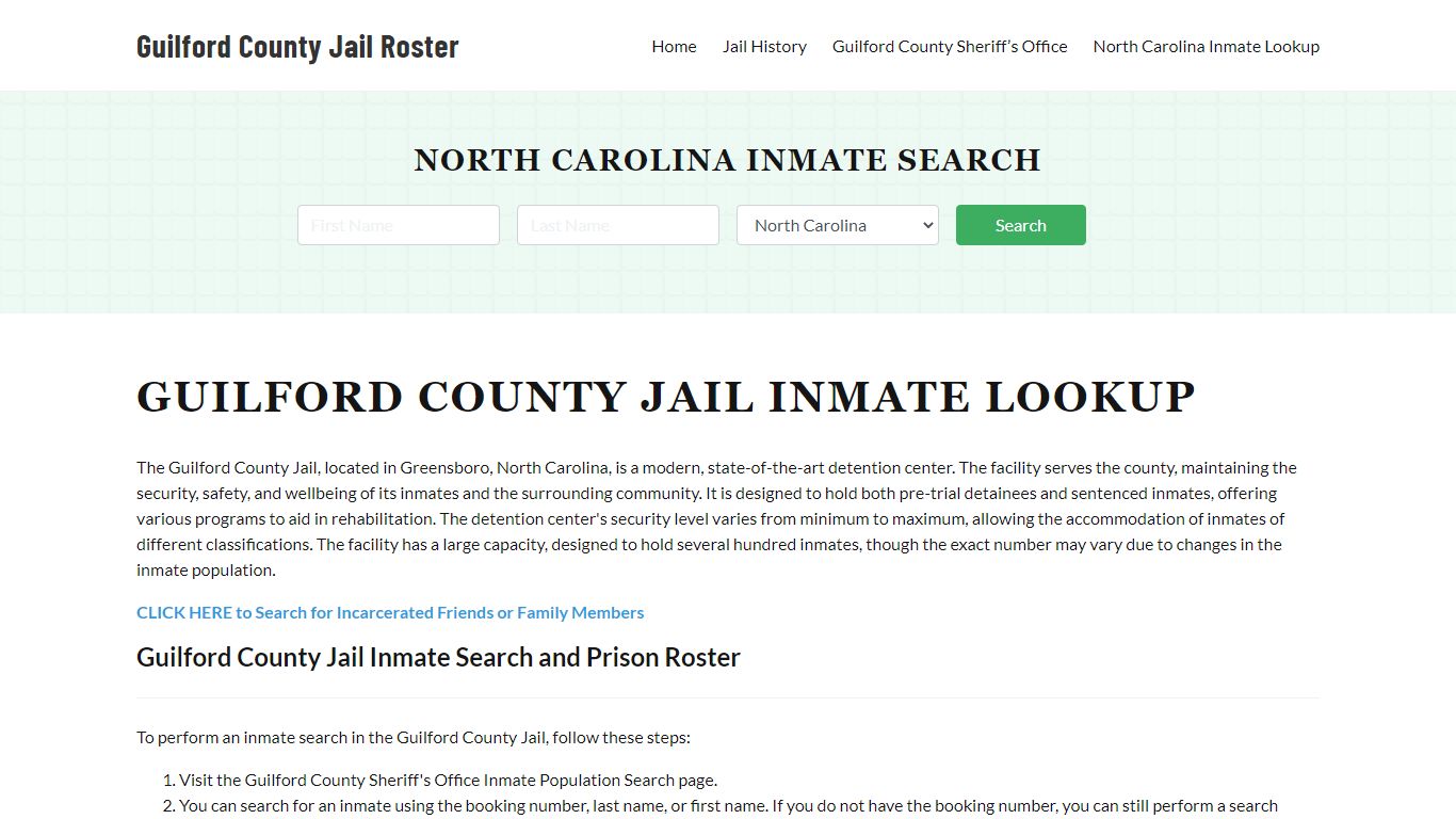 Guilford County Jail Roster Lookup, NC, Inmate Search