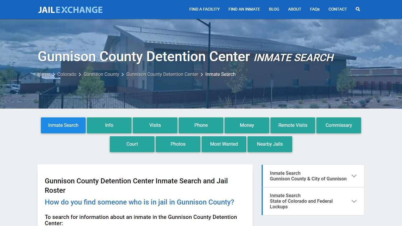 Gunnison County Detention Center Inmate Search - Jail Exchange