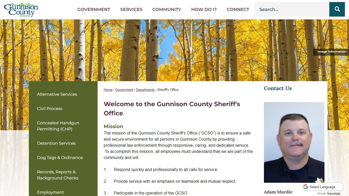 Welcome to the Gunnison County Sheriff's Office