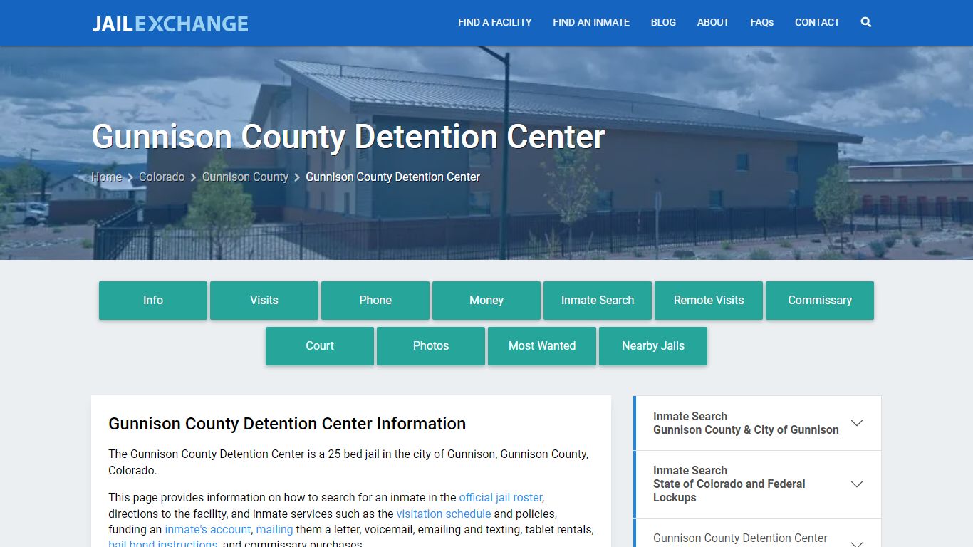 Gunnison County Detention Center, CO Inmate Search, Information