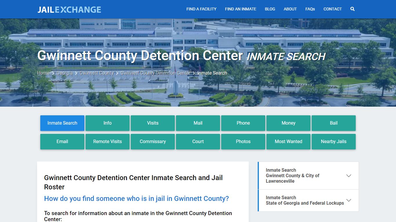 Gwinnett County Detention Center Inmate Search - Jail Exchange