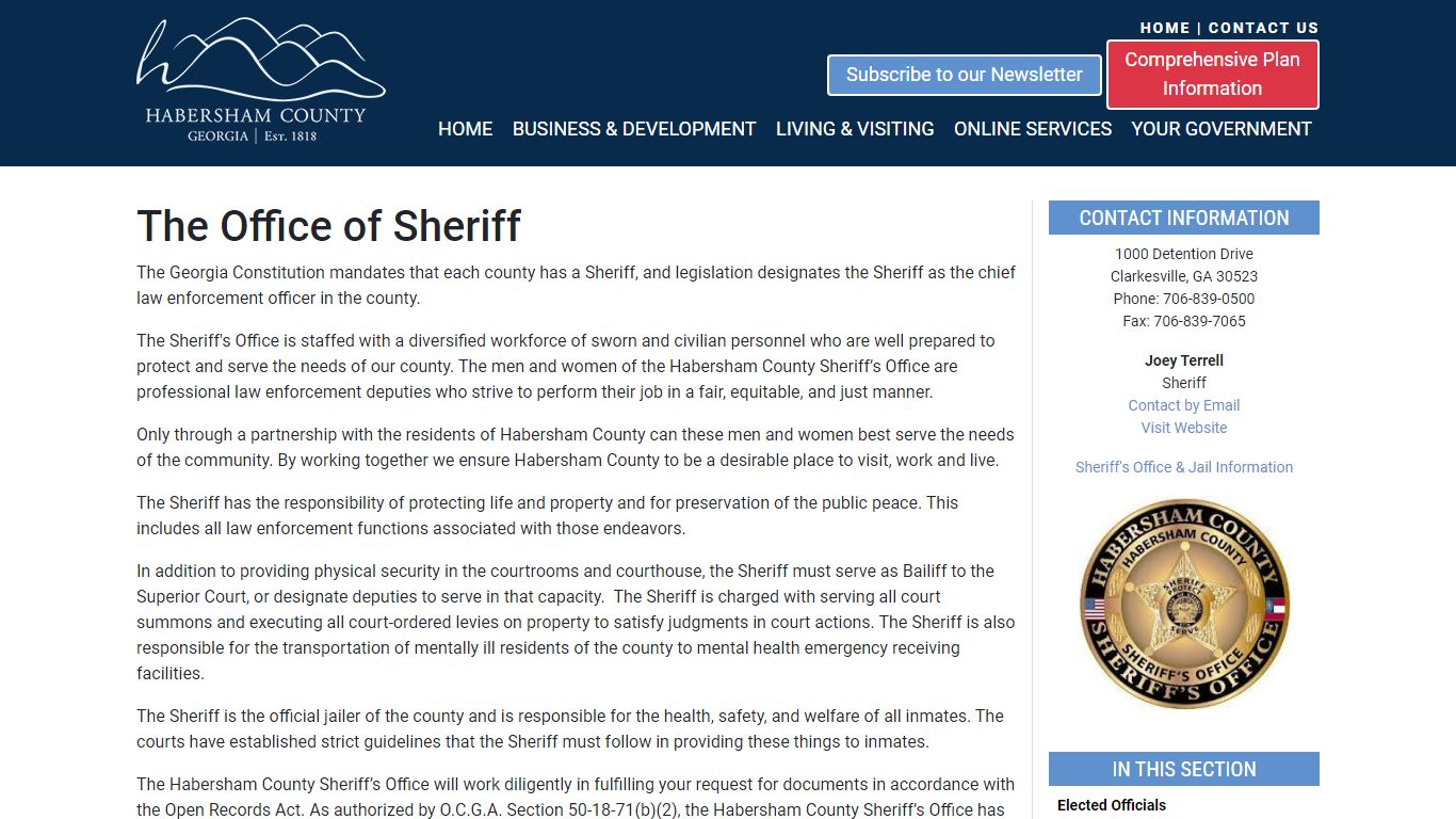 Sheriff - Habersham County